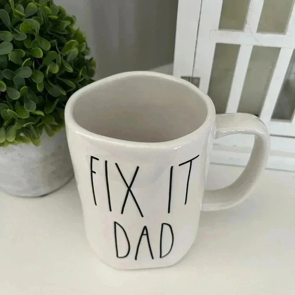 Rae Dunn Ceramic Mug Fix It Dad Black and White - Picture 3 of 7